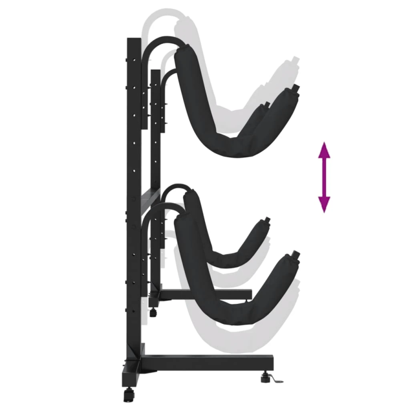 vidaXL kajaku uzglabāšanas plaukts 2 laivām, 250x57x127,5 cm, tērauds
