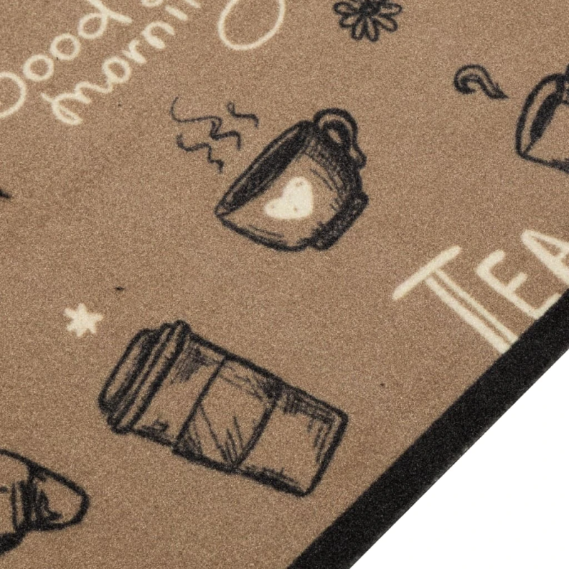 vidaXL virtuves paklājs, mazgājams, ar uzrakstu, 45x150 cm, samts