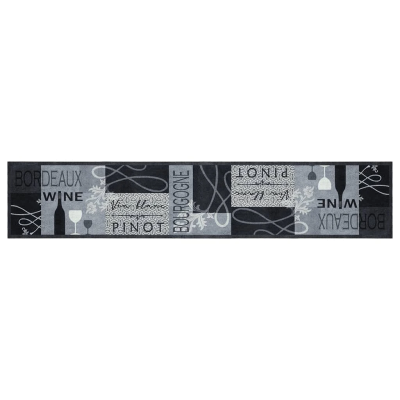 vidaXL virtuves paklājs, mazgājams, vīna apdruka, 60x300 cm , samts