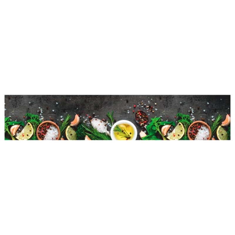 vidaXL virtuves paklājs, mazgājams, garšvielu apdruka, 60x300 cm