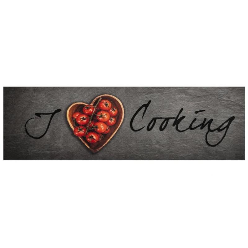 vidaXL virtuves paklājs, mazgājams, ar uzrakstu, 45x150 cm , samts