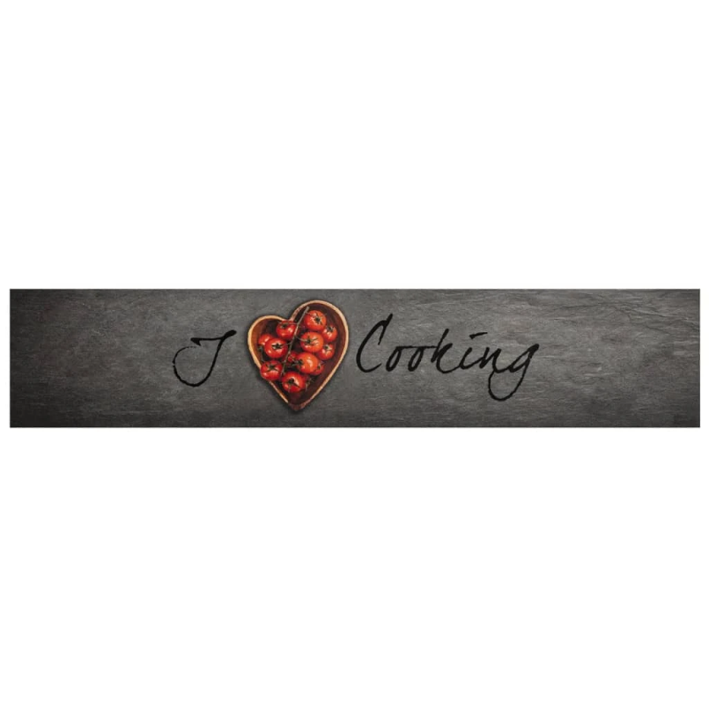 vidaXL virtuves paklājs, mazgājams, ar uzrakstu, 60x300 cm , samts