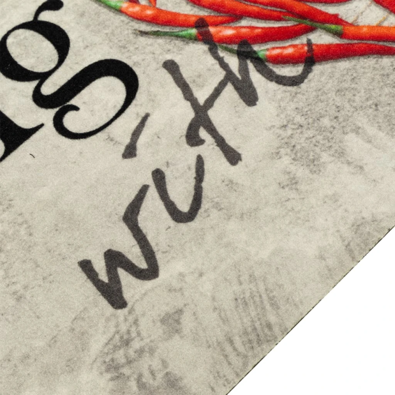 vidaXL virtuves paklājs, mazgājams, ar uzrakstu, 60x300 cm, samts