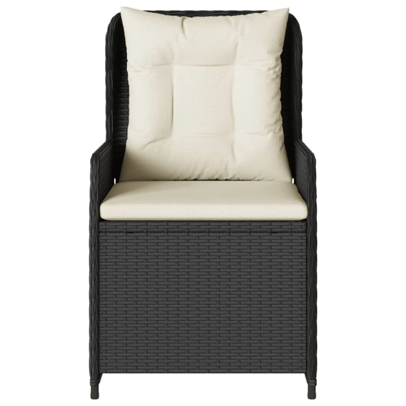 vidaXL atgāžami dārza krēsli, 2 gab., melna PE rotangpalma