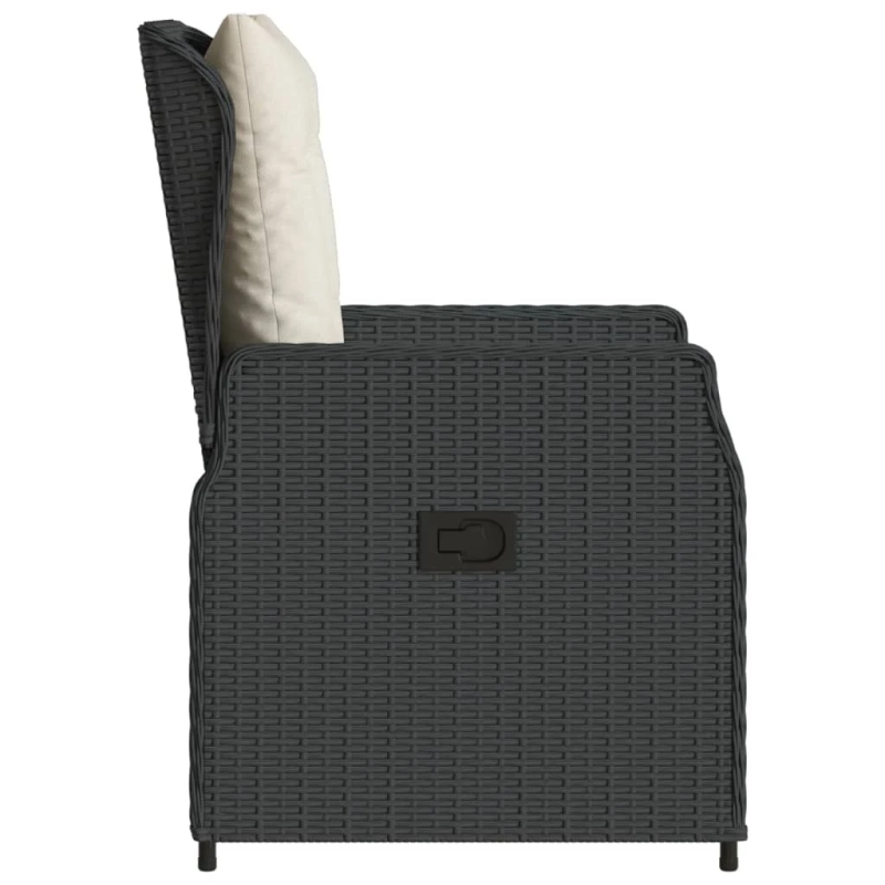 vidaXL atgāžami dārza krēsli, 2 gab., melna PE rotangpalma