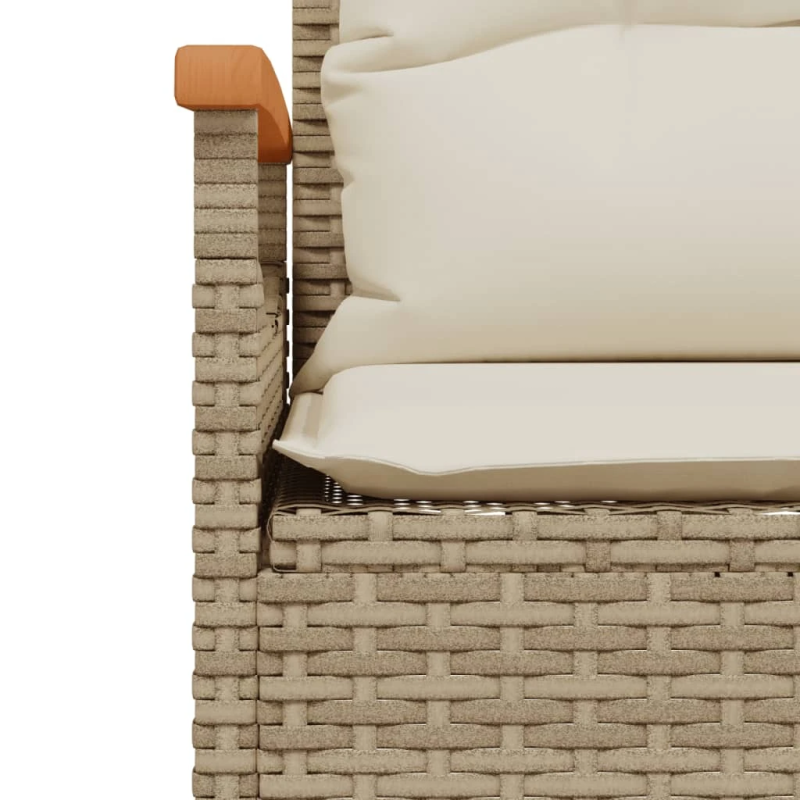 vidaXL 3-daļīgs dārza dīvānu komplekts, matrači, bēša PE rotangpalma