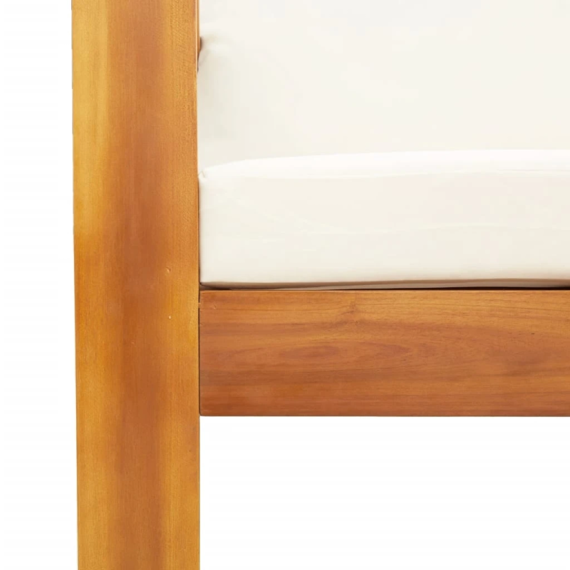 vidaXL trīsdaļīgs dārza dīvānu komplekts, spilveni, akācijas masīvkoks