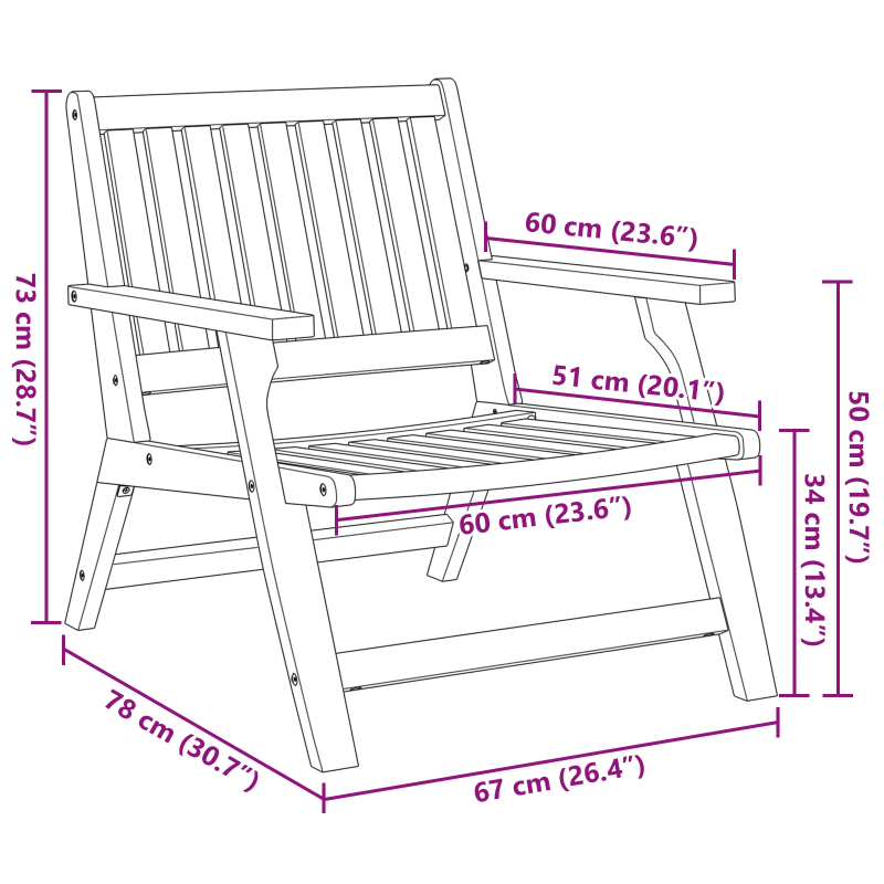 vidaXL Dārza krēsls 3 pcs Brūna Cietā akācijas koks