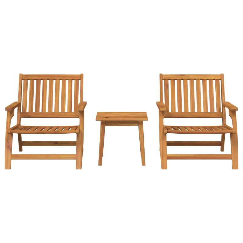 vidaXL Dārza krēsls 3 pcs Brūna Cietā akācijas koks