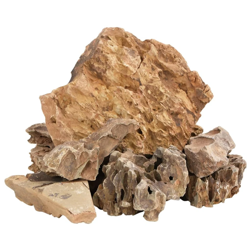 vidaXL pūķu akmeņi, 25 kg, brūni, 5-30 cm