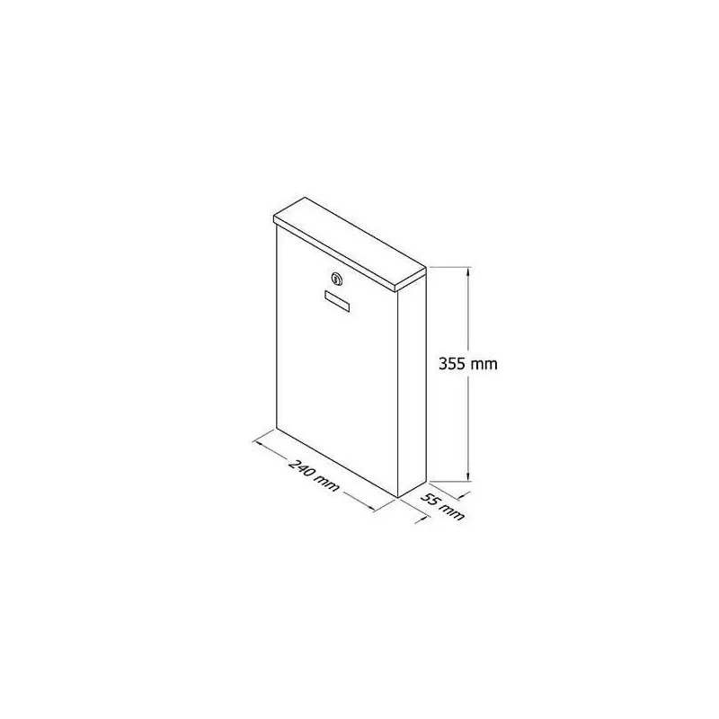 Postkast Haushalt PD955, vask v., 24 cm x 5.5 cm x 35.5 cm