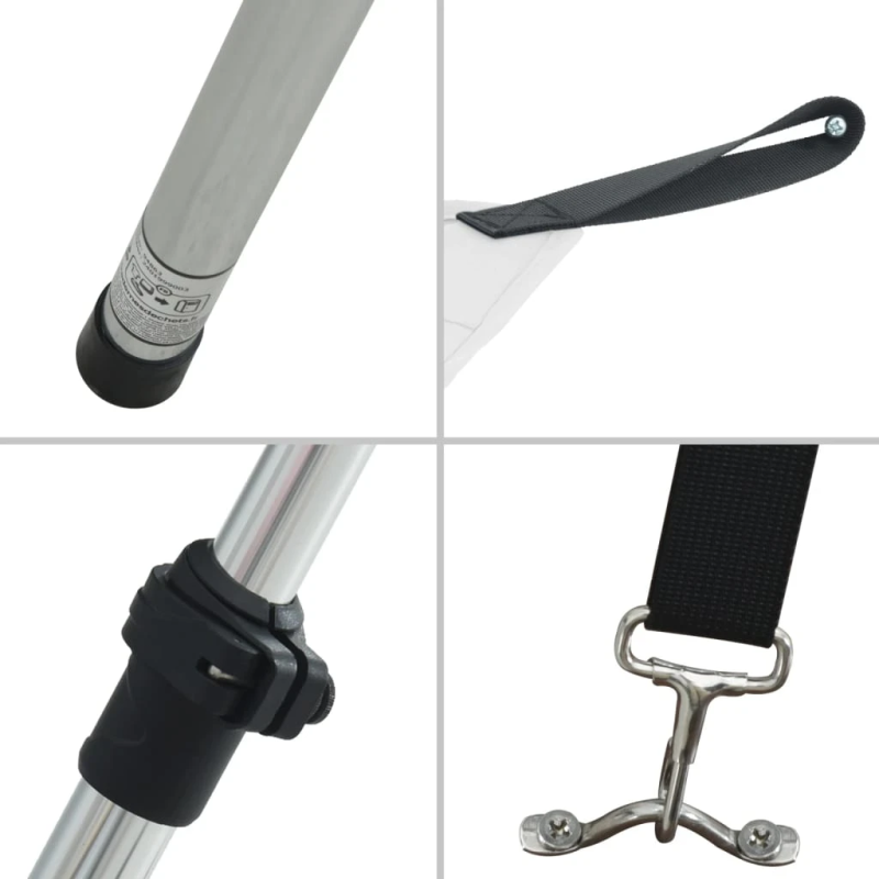 vidaXL laivas nojume, T-veida, balta, 170x170x,113-182,5, cm