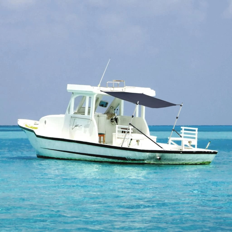 vidaXL laivas nojume, T-veida, zila, 170x170x,113-182,5, cm