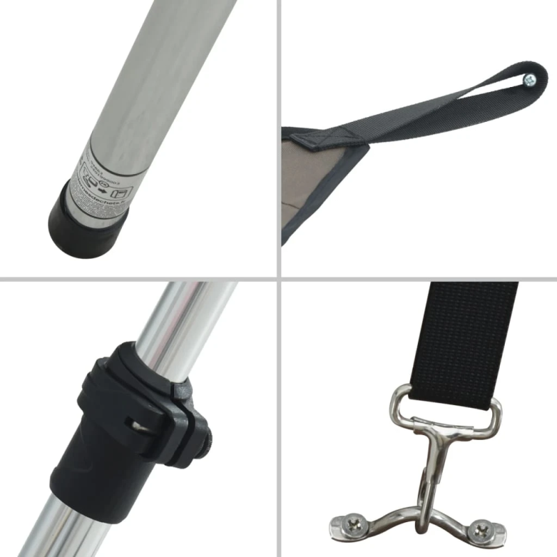 vidaXL laivas nojume, T-veida, antracītpelēka, 170x170x,113-182,5, cm