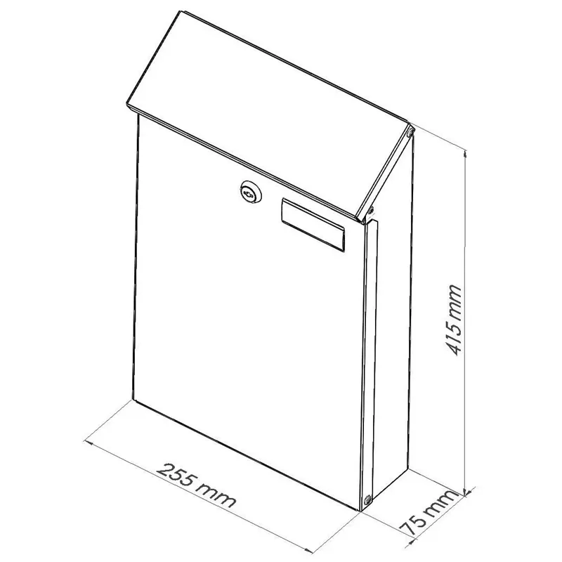 Pastkaste Haushalt PD958, melna-pelēka, 25.4 cm x 9 cm x 43.1 cm