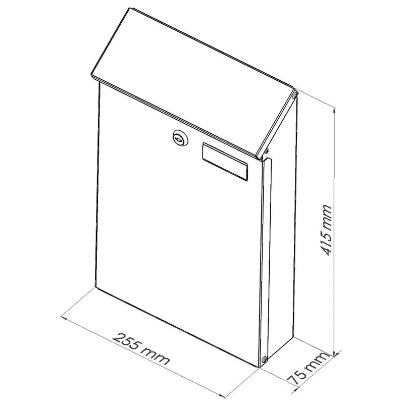 Postkast Haushalt PD958, must v.-hall v., 25.4 cm x 9 cm x 43.1 cm