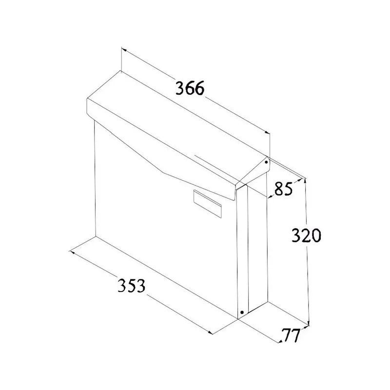 Pašto dėžutė Haushalt PD961V, antracito sp., 35.3 cm x 7.7 cm x 32 cm