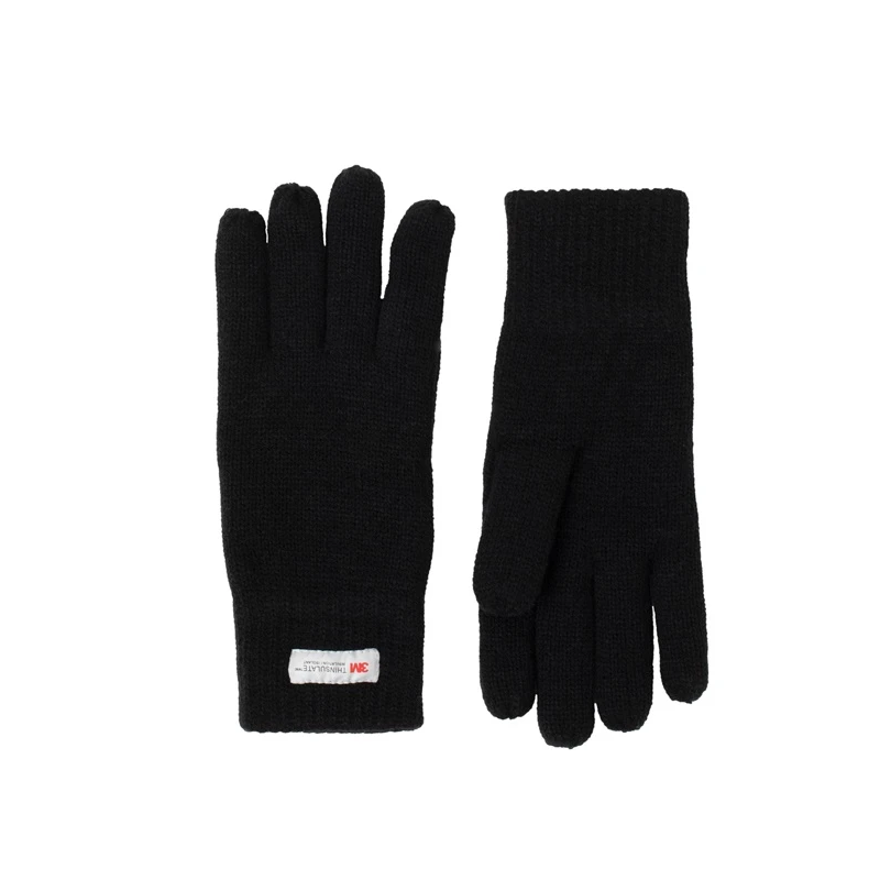 Cimdi vilnas-akrila melni sieviešu