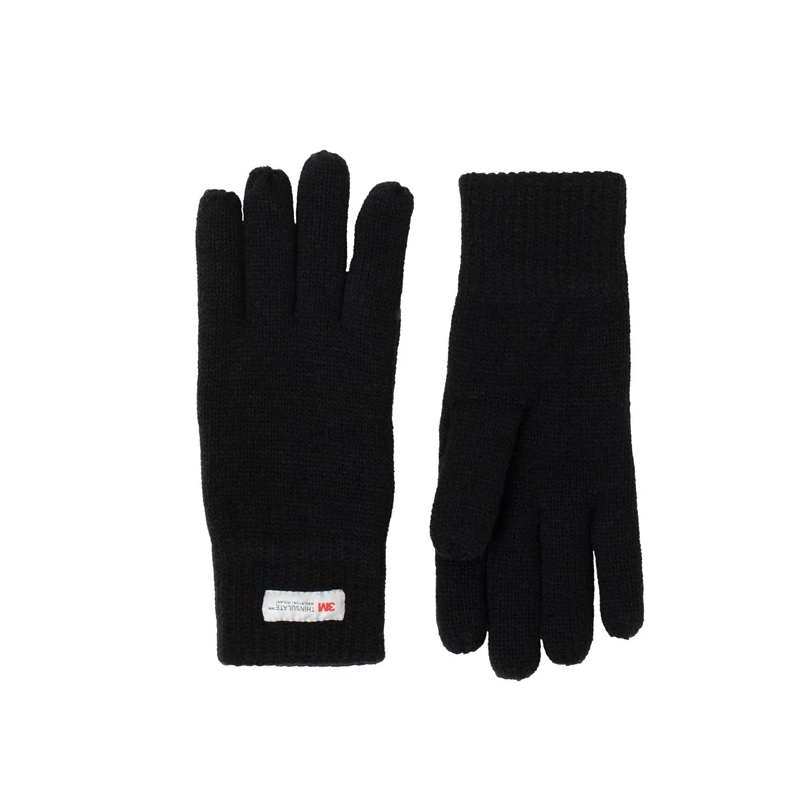 Cimdi vilnas-akrila melni sieviešu