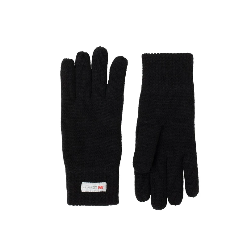 Cimdi vilnas-akrila melni sieviešu