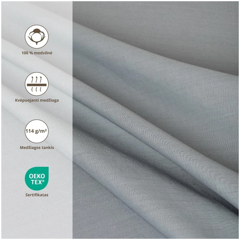 Palags ar gum.100% kokv 180x200+25cm pel