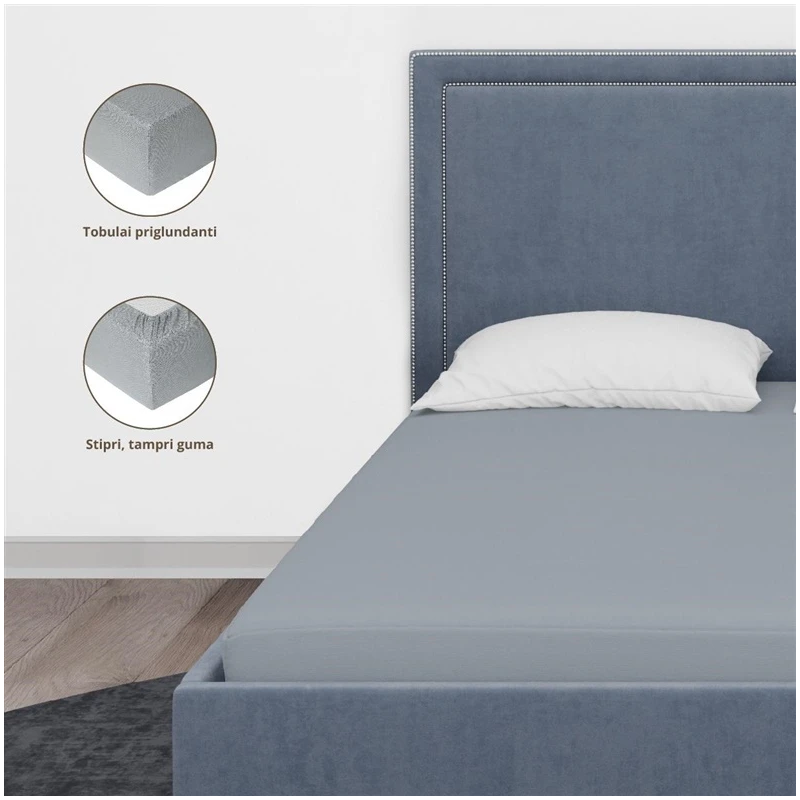 Palags ar gum.100% kokv 180x200+25cm pel