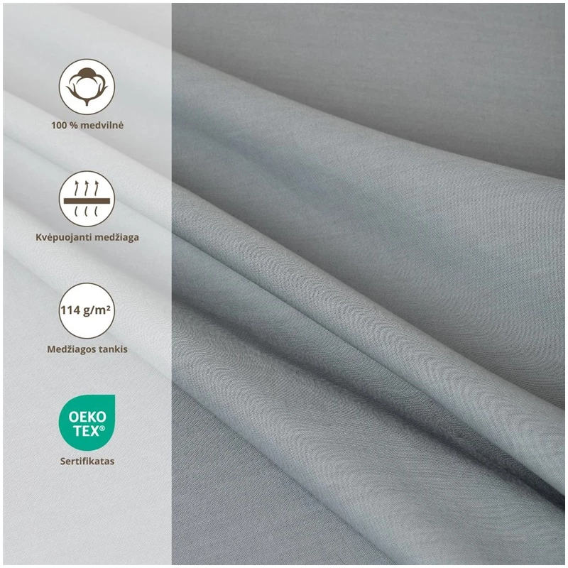 Palags ar gum.100% kokv 180x200+25cm pel