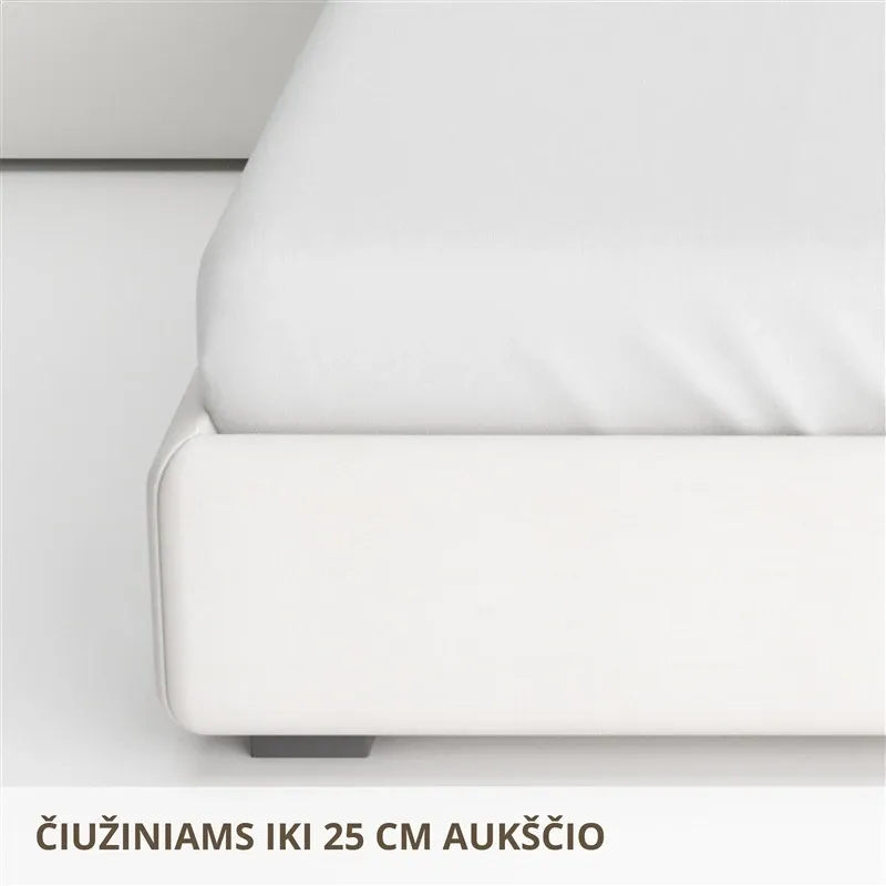 Fitted sheet sateen 140x200+25 white