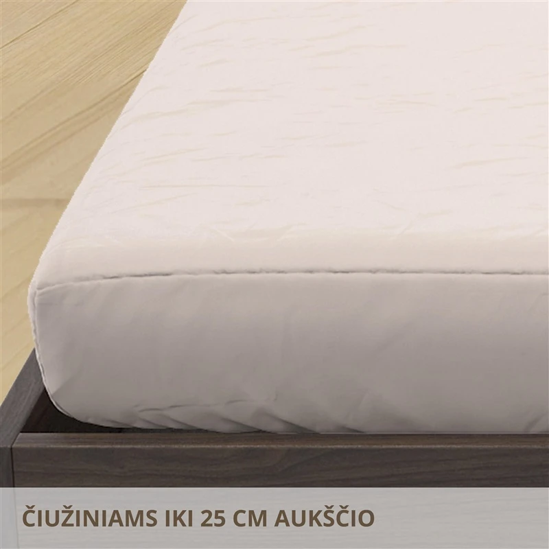 Palags ar gum.100% kokv.s.90x200+25cm s.