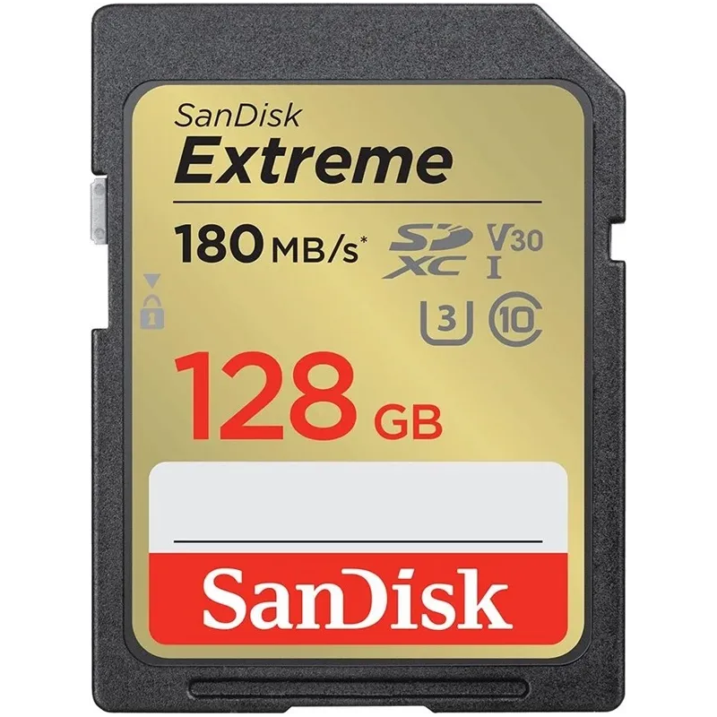 Atminties kortelė SanDisk Extreme, 128 GB, 180 Mb-s - 90 Mb-s