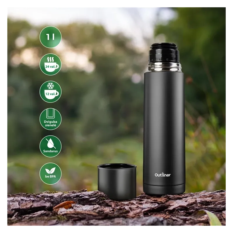 Termosas Outliner TRXG-7919, 1 l, juoda sp.