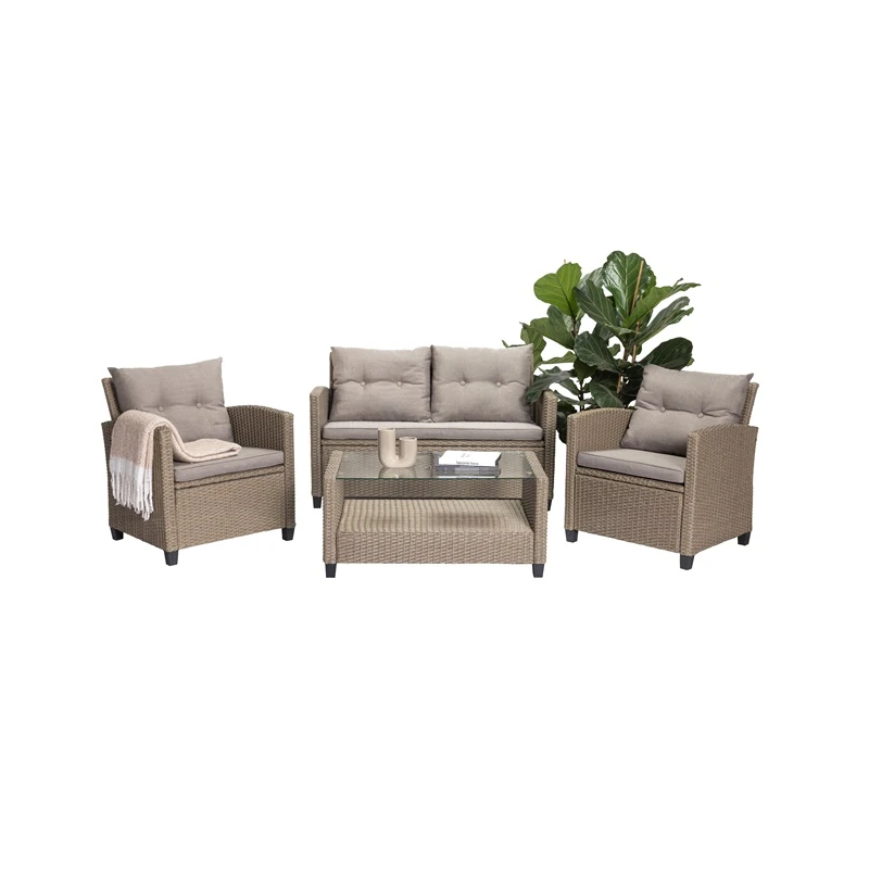 Lauko baldų komplektas Domoletti Dovi. smėlio. 4 vietų