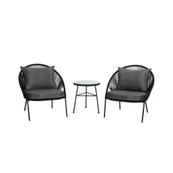 Outdoor furniture set black 2 seat