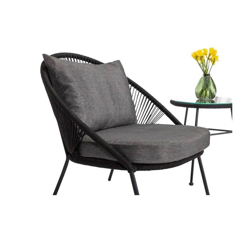 Āra mēbeļu komplekts Domoletti Emili, melns krās., 2 sēdvietas