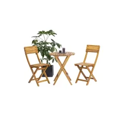 Outdoor furnit set wood 2 chair 1 table