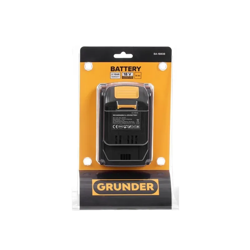 Akumuliatorius Grunder BA-1880B, 18 V, li-ion, 8000 mAh