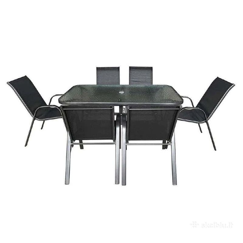 Komplekts mēb.āra 6kr.galds melns hc-891