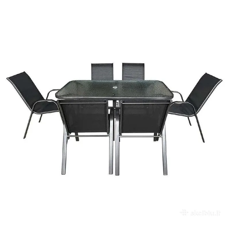 Lauko baldų komplektas Domoletti HC-891, juoda sp., 6 vietų