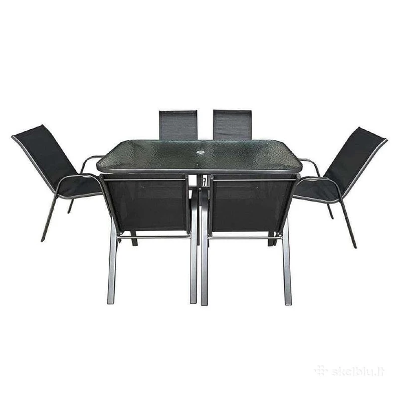 Komplekts mēb.āra 6kr.galds melns hc-891