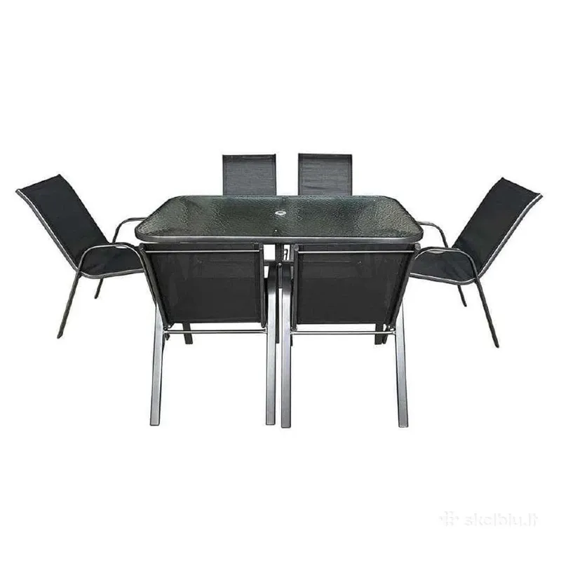 Lauko baldų komplektas Domoletti HC-891, juoda sp., 6 vietų
