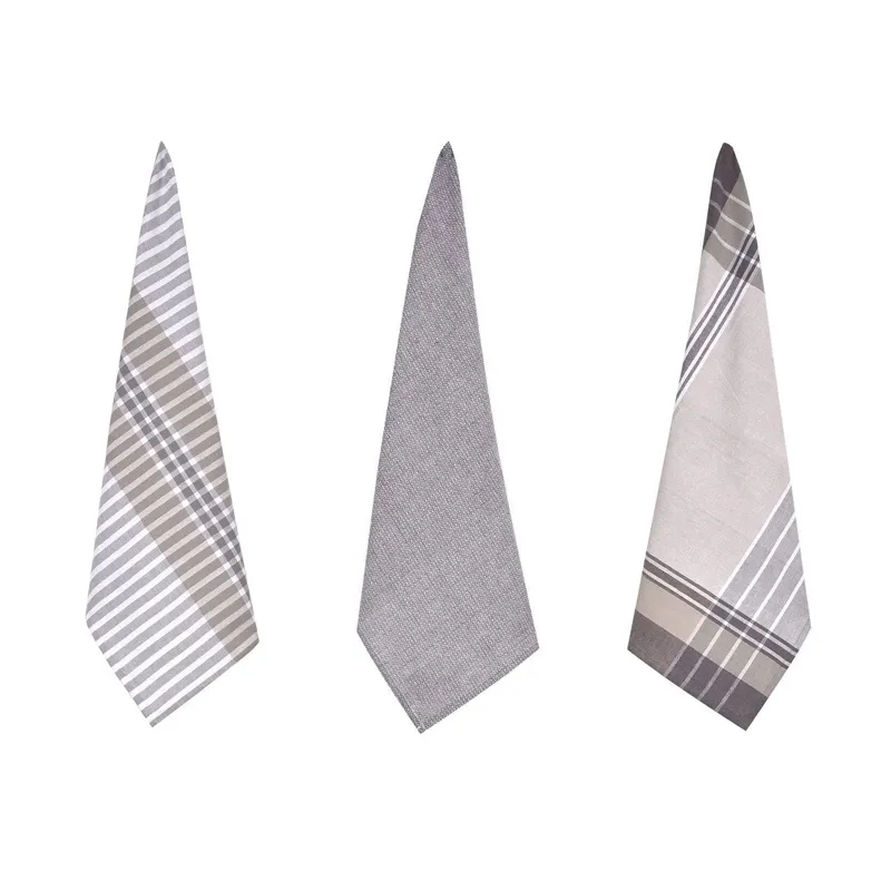 Virtuves dvieļu komplekts Okko PMM-KT08R, gaiši pelēka, 60 cm x 40 cm, 3 gab.