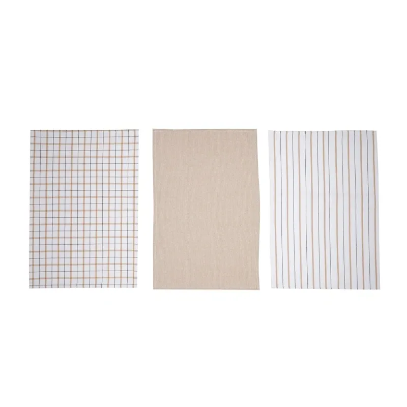 Virtuves dvieļu komplekts Okko PMM-KT09R, bēša, 60 cm x 40 cm, 3 gab.