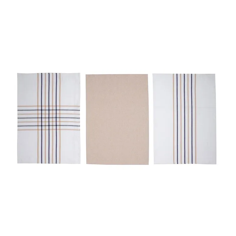 Virtuves dvieļu komplekts Okko PMM-KT10R, pelēka-bēša, 60 cm x 40 cm, 3 gab.