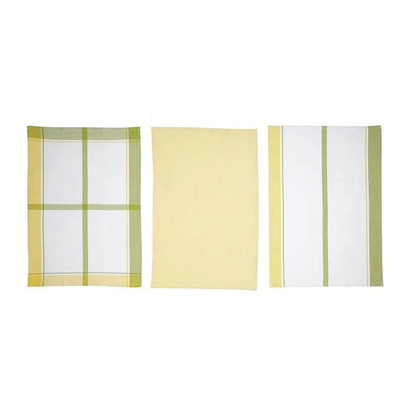 Virtuves dvieļu komplekts Okko PMM-KT12R, dzeltena, 60 cm x 40 cm, 3 gab.