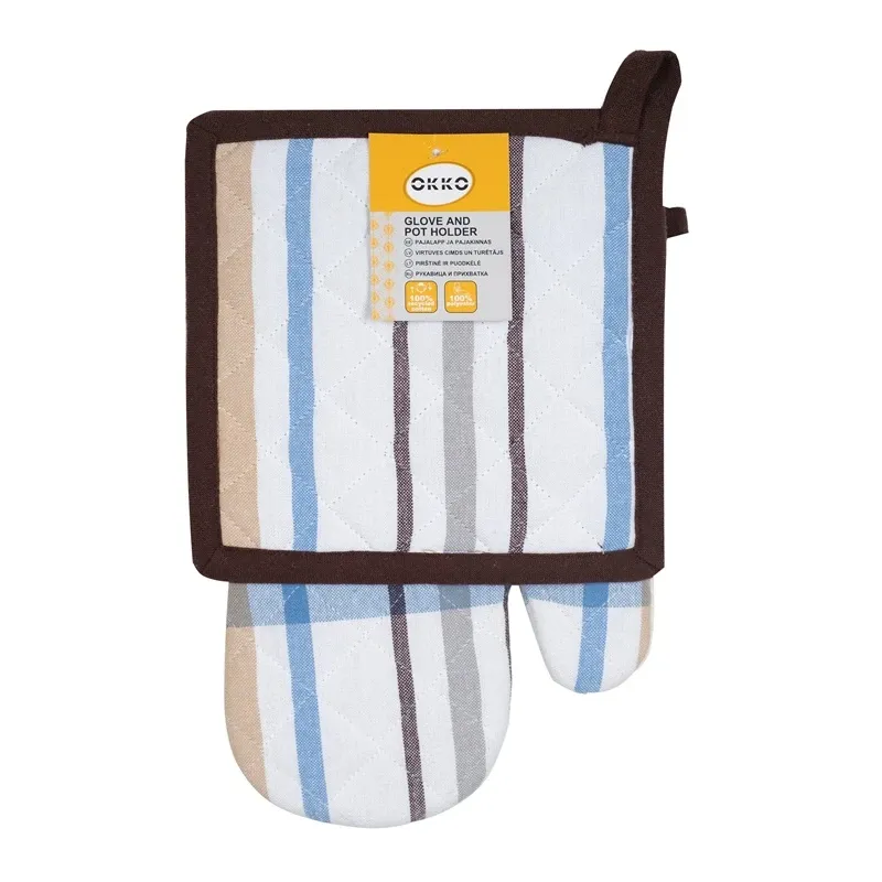 Cepeškrāsns dūraiņu un katlu turētāju komplekts Okko PMM-G14151R, 18 cm x 31 cm, daudzkrāsaina