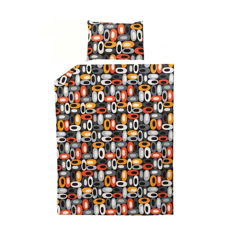 Gultas veļas komplekts Okko Stellar, sarkana-pelēka, 140 x 200 cm