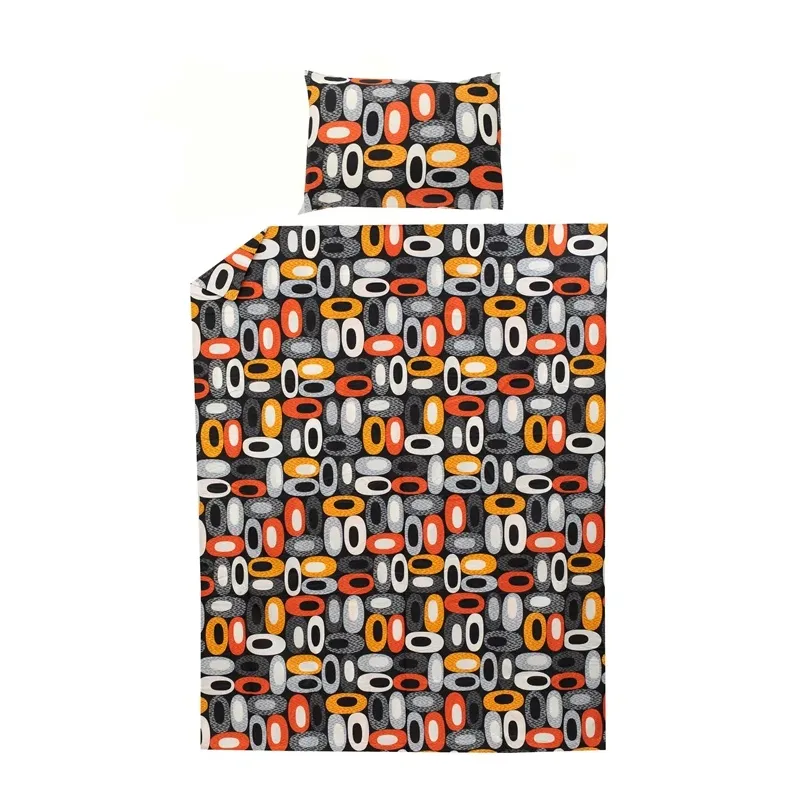 Gultas veļas komplekts Okko Stellar, sarkana-pelēka, 140 x 200 cm