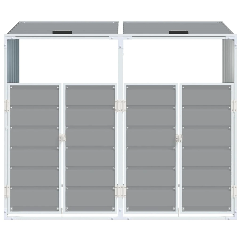 vidaXL atkritumu tvertņu novietne, pelēka, 144x81x113 cm, tērauds