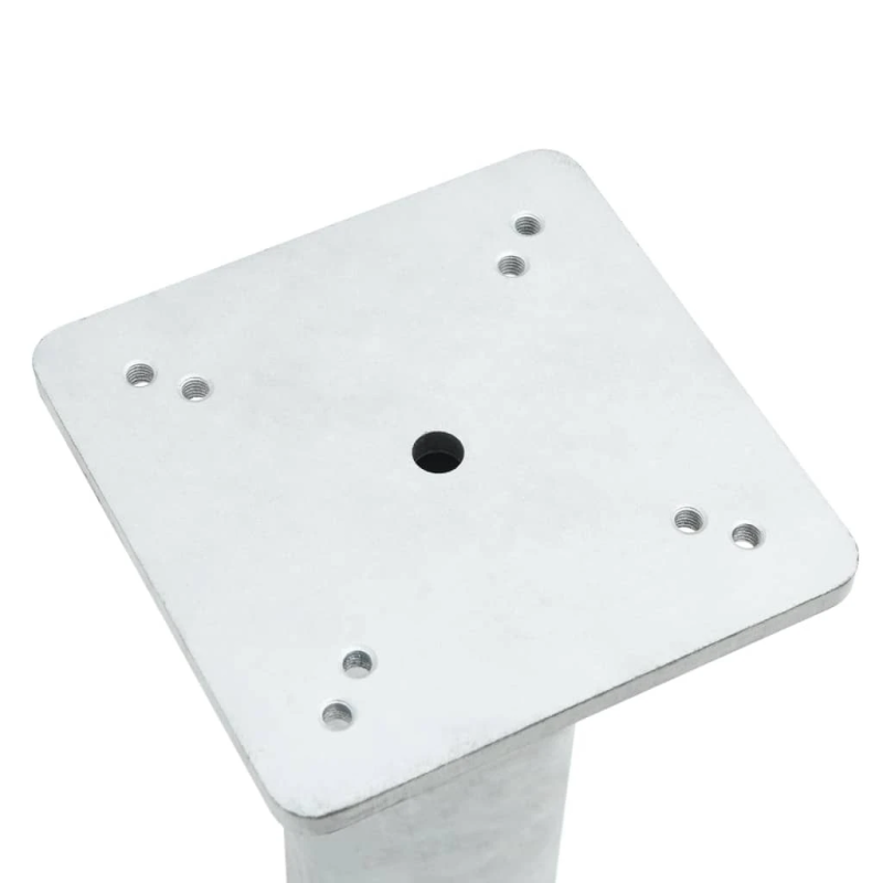 vidaXL saulessarga pamatne, sudrabaina, 16x16x39,5 cm, tērauds