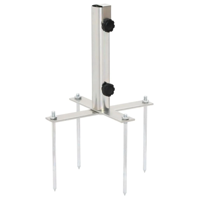 vidaXL saulessarga pamatne ar mietiņiem, DIA32-38 mm, sudrabains tērauds